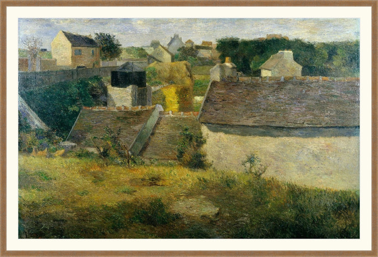 Framed Parisian Houses. Frame: Brown Distressed. Paper: Smooth Paper. Art Size: 26x40. Final Size: 30'' X 44''