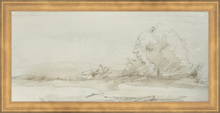 Framed Watercolor Landscape Study III. Frame: Timeless Gold. Paper: Rag Paper. Art Size: 7x15. Final Size: 8'' X 16''