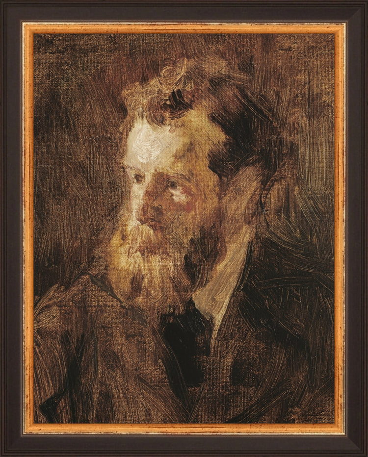 Framed EDMOND. Frame: Traditional Black and Gold. Paper: Rag Paper. Art Size: 9x7. Final Size: 10'' X 8''