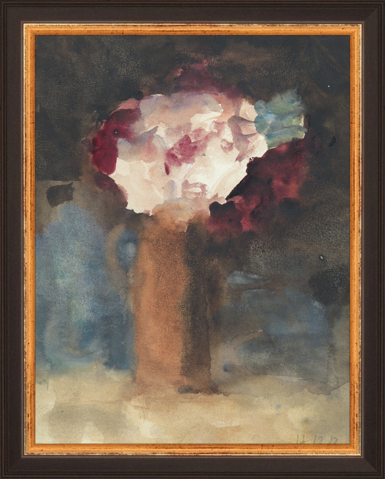 Framed Loose Flowers. Frame: Traditional Black and Gold. Paper: Rag Paper. Art Size: 9x7. Final Size: 10'' X 8''