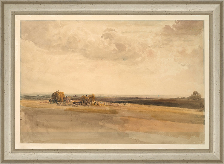 Framed Wheat Field. Frame: Traditional Silver. Paper: Rag Paper. Art Size: 7x10. Final Size: 8'' X 11''