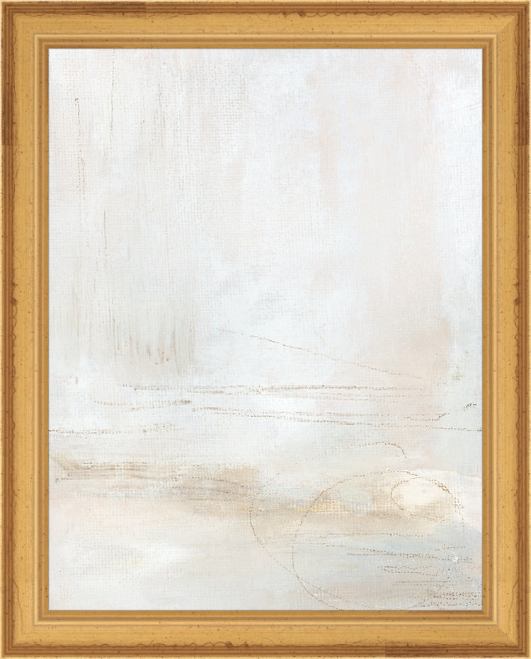 Framed Hazy Rain. Frame: Traditional Gold. Paper: Rag Paper. Art Size: 9x7. Final Size: 10'' X 8''