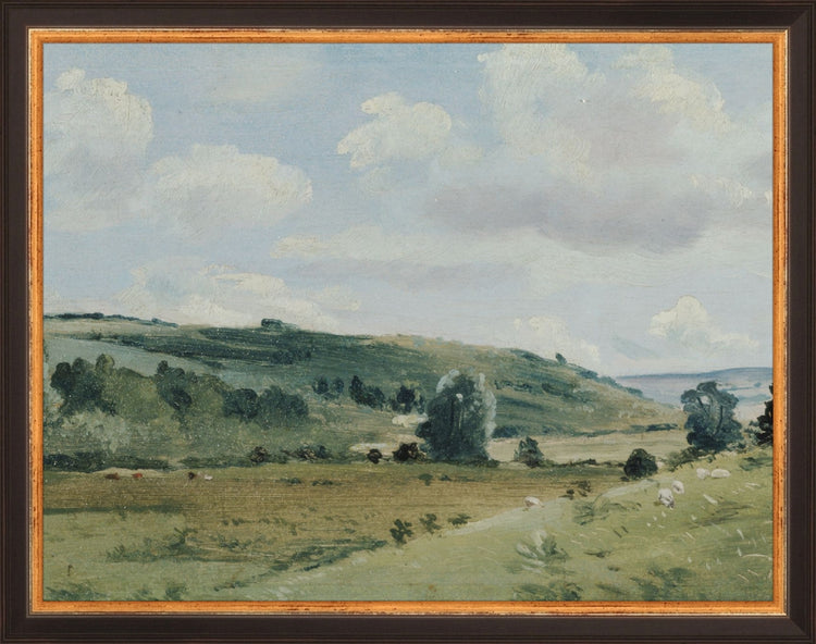 Framed Pastures. Frame: Traditional Black and Gold. Paper: Rag Paper. Art Size: 10x13. Final Size: 11'' X 14''