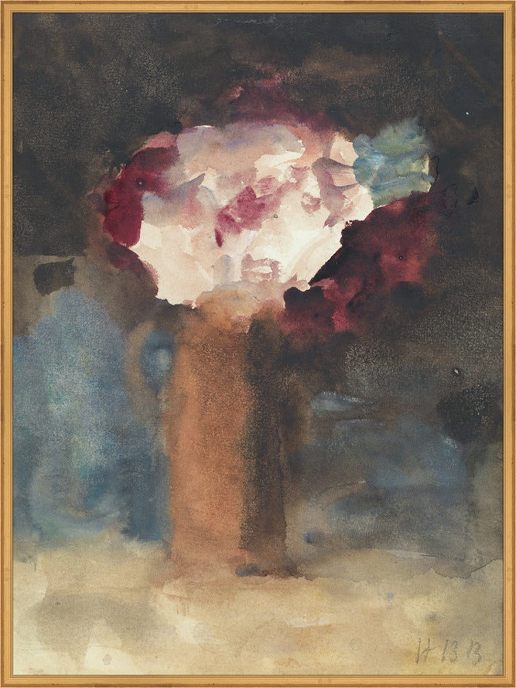 Framed Loose Flowers. Frame: Traditional Gold. Paper: Rag Paper. Art Size: 39x29. Final Size: 40'' X 30''