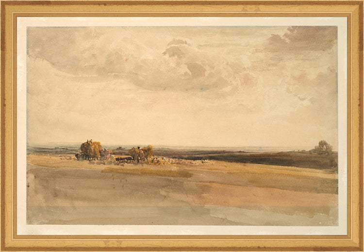 Framed Wheat Field. Frame: Traditional Gold. Paper: Rag Paper. Art Size: 10x15. Final Size: 11'' X 16''