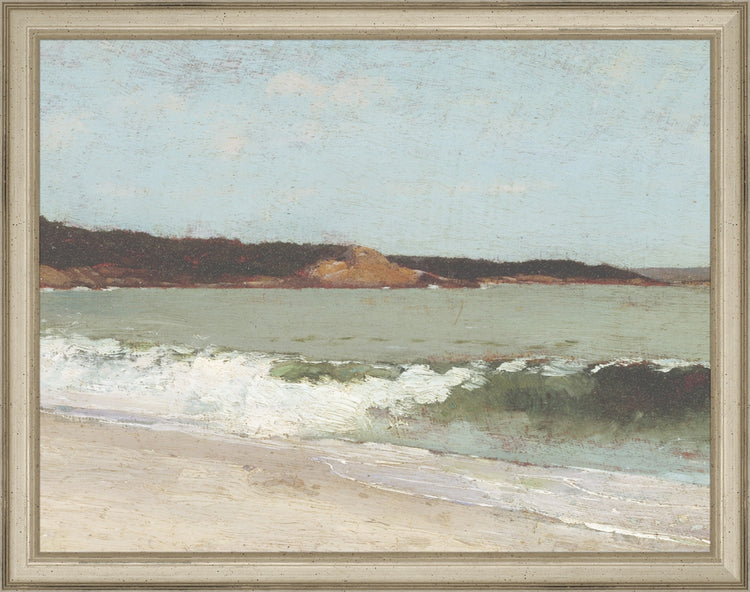 Framed Eagle Head Beach. Frame: Traditional Silver. Paper: Rag Paper. Art Size: 10x13. Final Size: 11'' X 14''