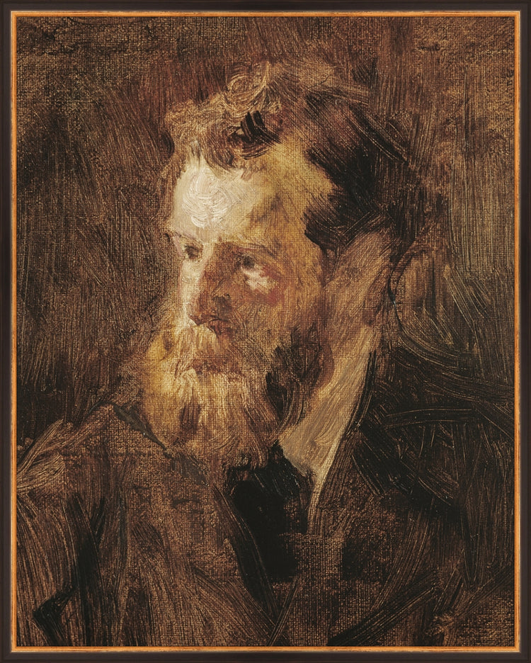 Framed EDMOND. Frame: Traditional Black and Gold. Paper: Rag Paper. Art Size: 29x23. Final Size: 30'' X 24''