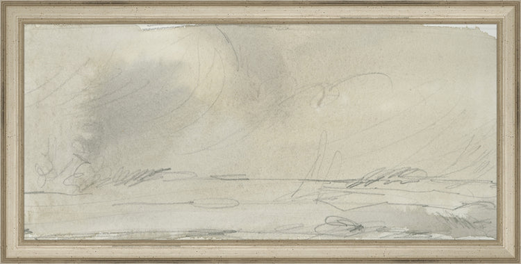 Framed Watercolor Landscape Study II. Frame: Traditional Silver. Paper: Rag Paper. Art Size: 7x15. Final Size: 8'' X 16''