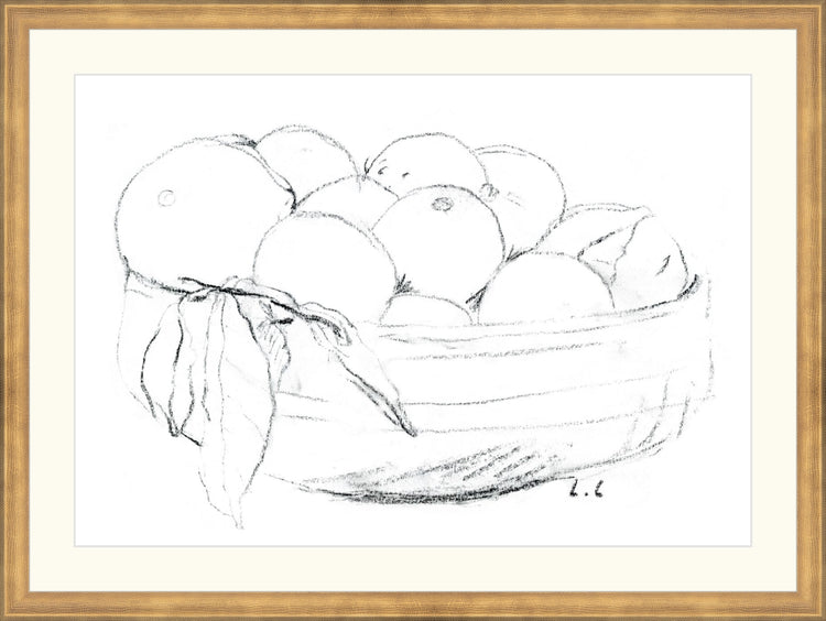 Uploaded Art:Bowl of Oranges jpg.jpg. Frame: Timeless Gold. Paper: Rag Paper. Art Size: 14x20. Final Size: 18'' X 24''