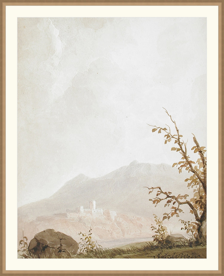 Framed Italian Fields. Frame: Bevel Sand. Paper: Rag Paper. Art Size: 28x22. Final Size: 31'' X 25''