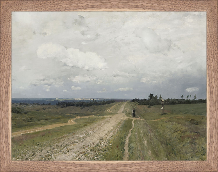 Framed Field Route. Frame: Natural Walnut. Paper: Rag Paper. Art Size: 10x13. Final Size: 11'' X 14''