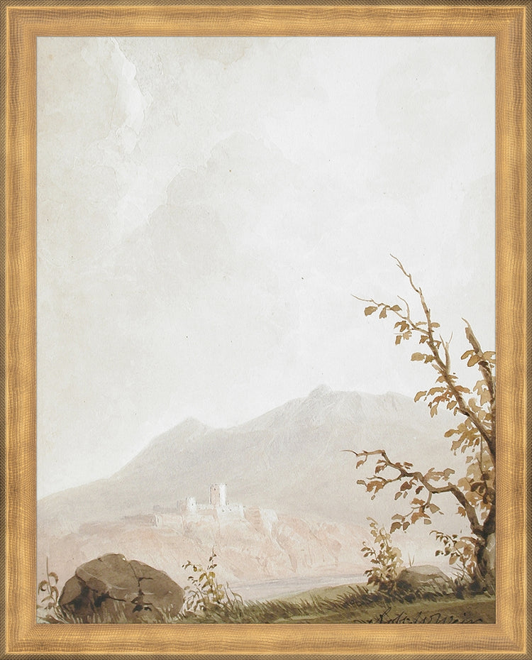 Framed Italian Fields. Frame: Timeless Gold. Paper: Rag Paper. Art Size: 14x11. Final Size: 15'' X 12''