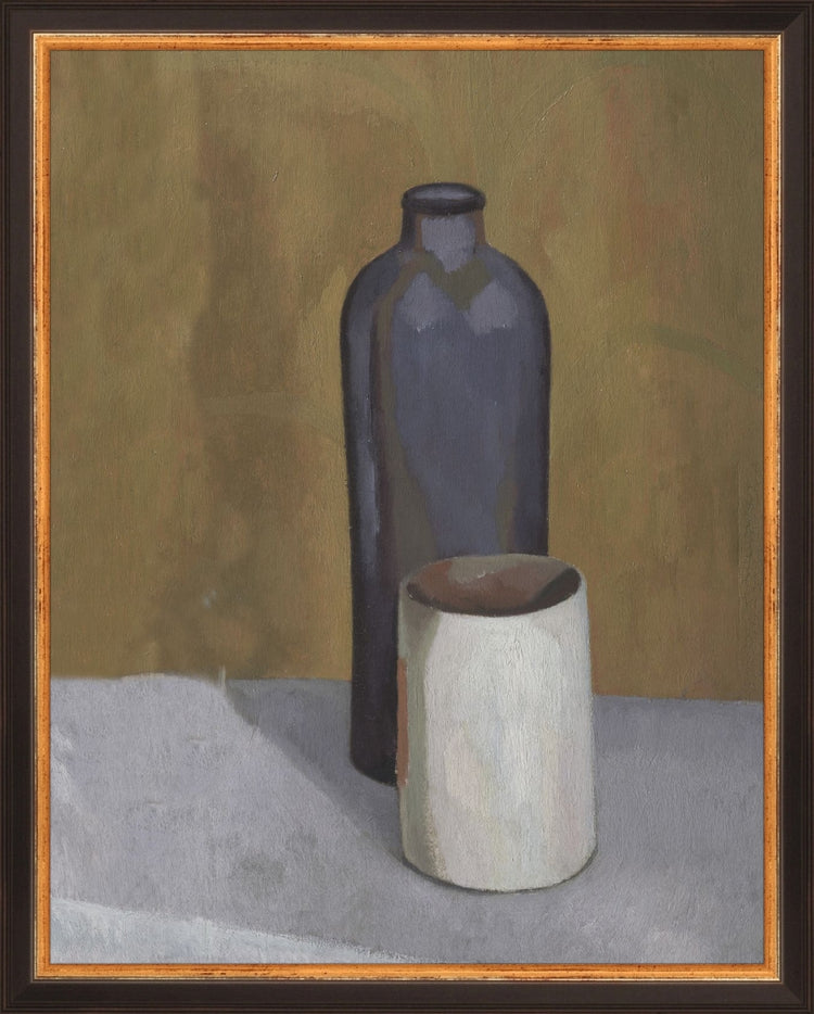 Framed Still Life Vases. Frame: Traditional Black and Gold. Paper: Rag Paper. Art Size: 14x11. Final Size: 15'' X 12''