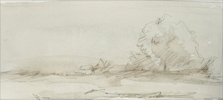 Framed Watercolor Landscape Study III. Frame: No Frame. Paper: Rag Paper. Art Size: 9x20. Final Size: 9'' X 20''