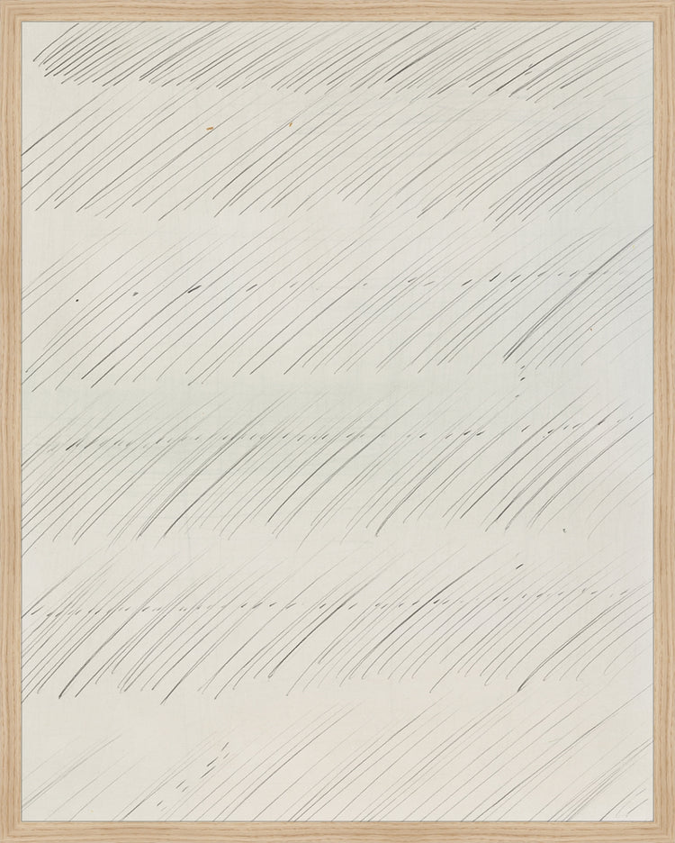 Framed Scribbles II. Frame: Natural Oak. Paper: Rag Paper. Art Size: 29x23. Final Size: 30'' X 24''