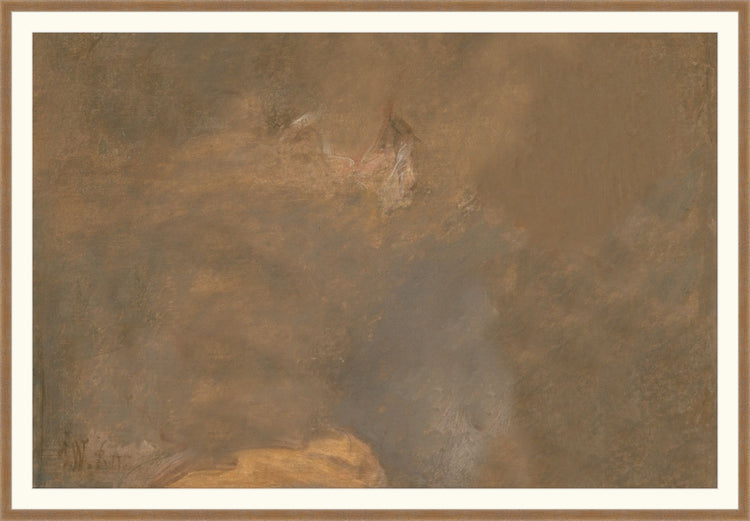 Framed Abstract Blush II. Frame: Brown Distressed. Paper: Rag Paper. Art Size: 30x45. Final Size: 34'' X 49''