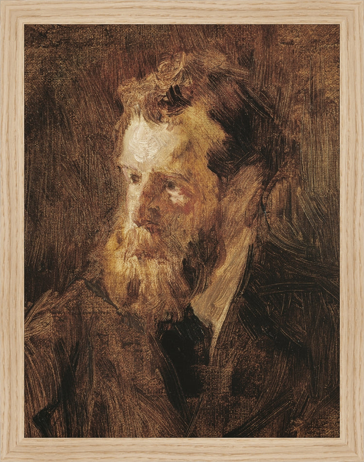 Framed EDMOND. Frame: Natural Oak. Paper: Rag Paper. Art Size: 13x10. Final Size: 14'' X 11''