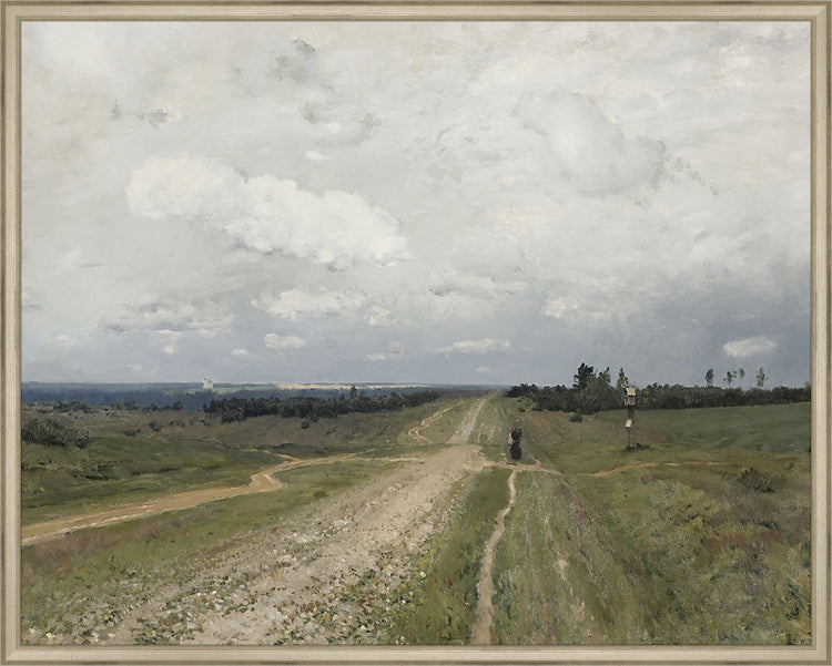 Framed Field Route. Frame: Traditional Silver. Paper: Rag Paper. Art Size: 23x29. Final Size: 24'' X 30''