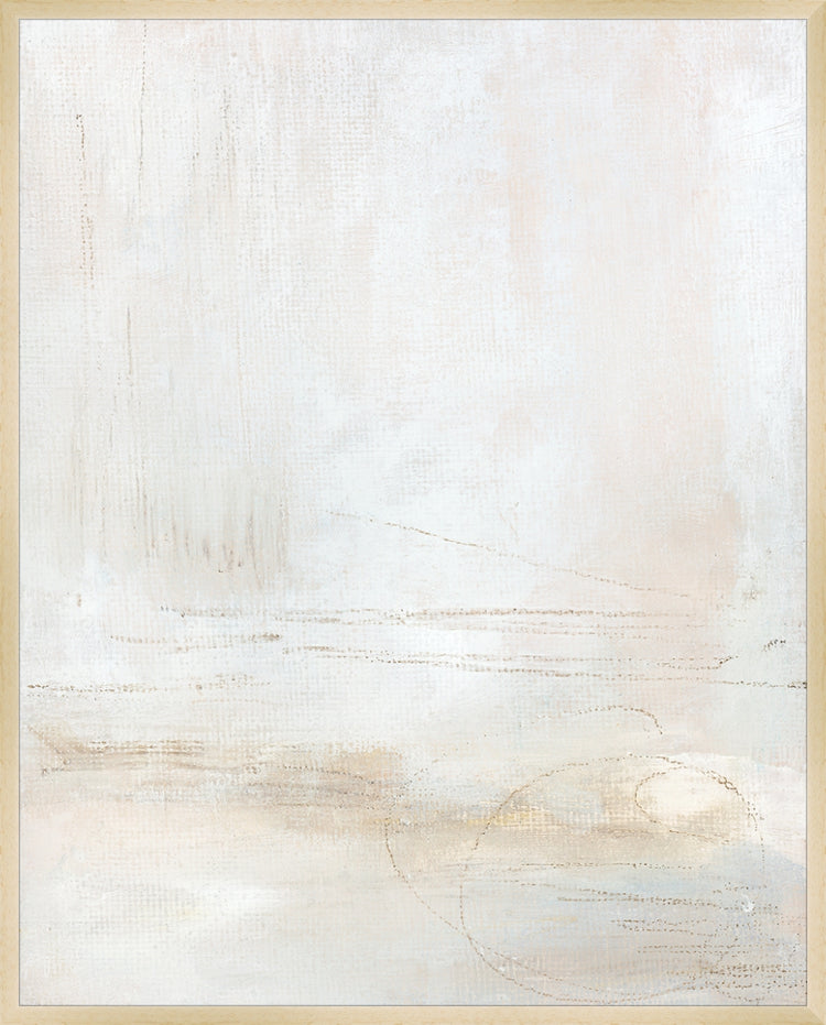 Framed Hazy Rain. Frame: Natural Matte Wood. Paper: Rag Paper. Art Size: 30x24. Final Size: 30'' X 24''