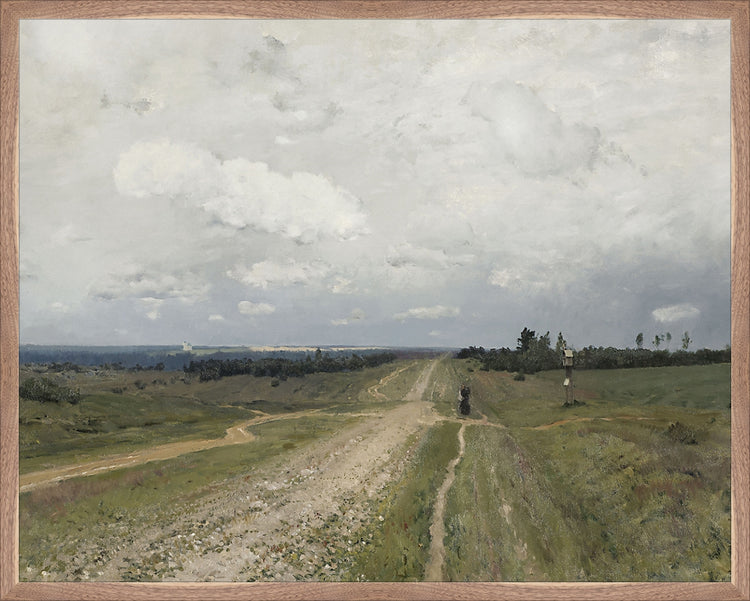 Framed Field Route. Frame: Natural Walnut. Paper: Rag Paper. Art Size: 23x29. Final Size: 24'' X 30''