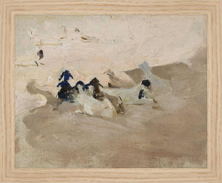 Framed Goats. Frame: Natural Oak. Paper: Rag Paper. Art Size: 8x10. Final Size: 9'' X 11''