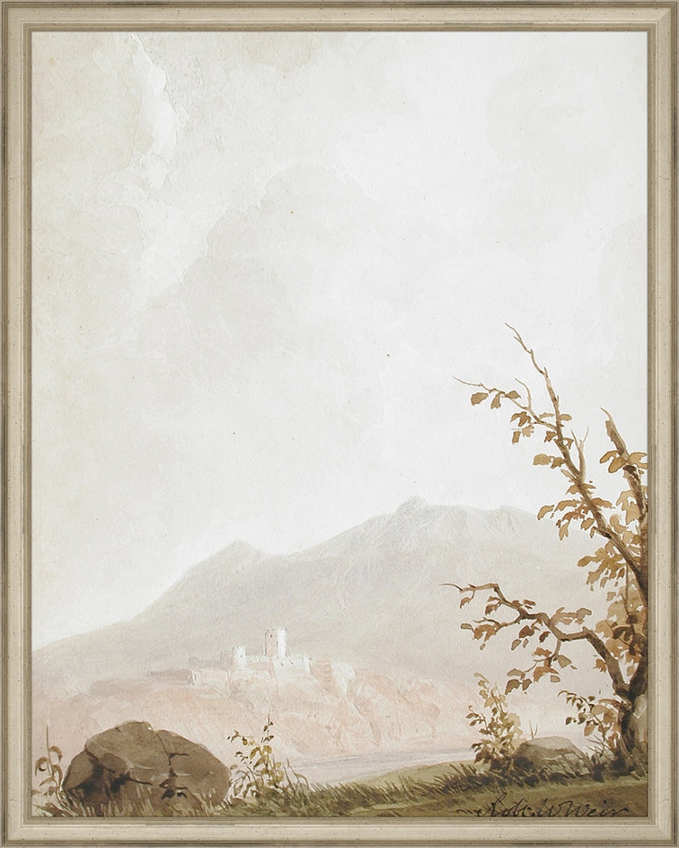 Framed Italian Fields. Frame: Traditional Silver. Paper: Rag Paper. Art Size: 19x15. Final Size: 20'' X 16''