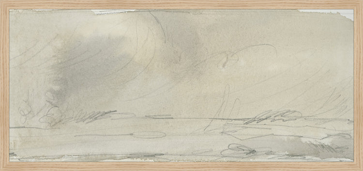 Framed Watercolor Landscape Study II. Frame: Natural Oak. Paper: Rag Paper. Art Size: 13x29. Final Size: 14'' X 30''