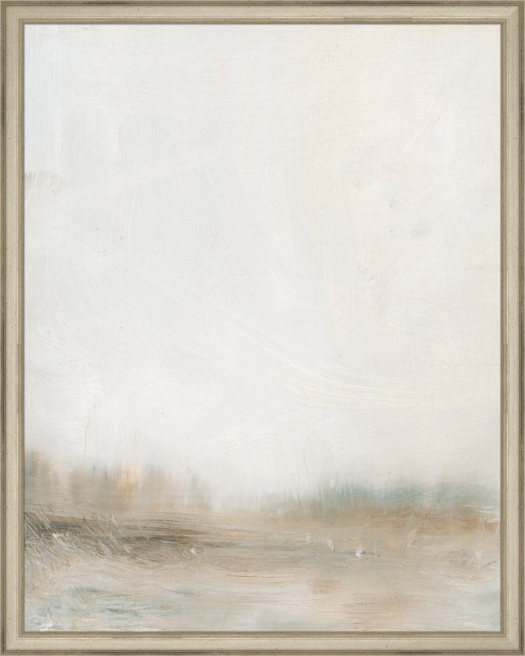 Framed Hazy Landscape. Frame: Traditional Silver. Paper: Rag Paper. Art Size: 19x15. Final Size: 20'' X 16''