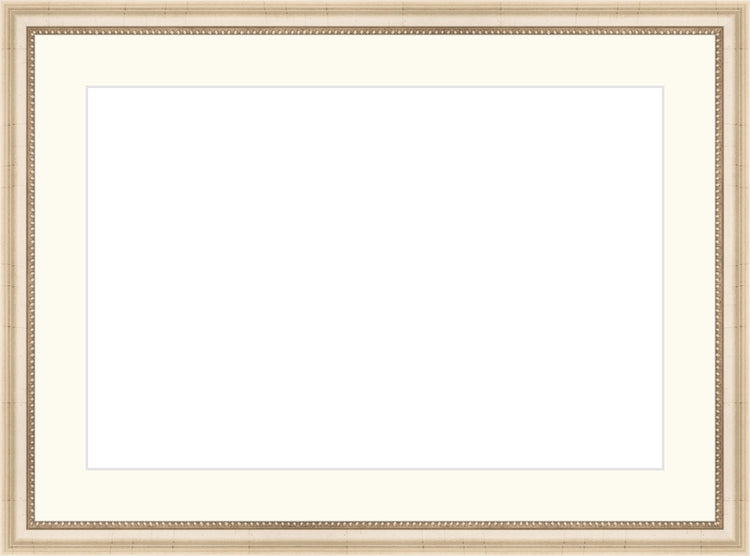 Ivory Beaded Frame. Opening Size: 10x15. Final Size: 14'' X 19''