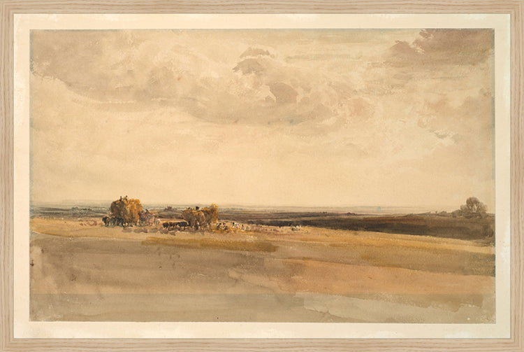 Framed Wheat Field. Frame: Natural Oak. Paper: Rag Paper. Art Size: 19x29. Final Size: 20'' X 30''