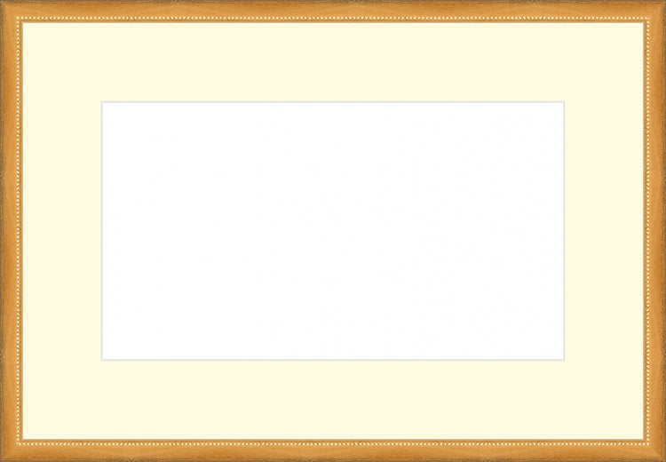 Gold Thin Beaded Frame. Opening Size: 15x16. Final Size: 16'' X 23''