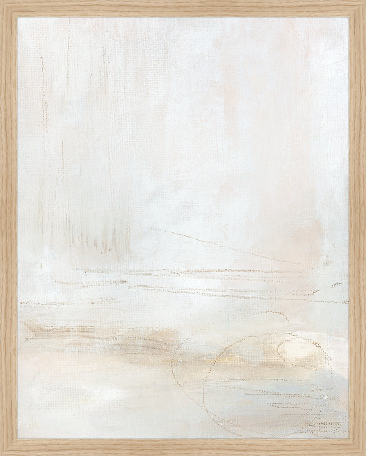 Framed Hazy Rain. Frame: Natural Oak. Paper: Rag Paper. Art Size: 19x15. Final Size: 20'' X 16''