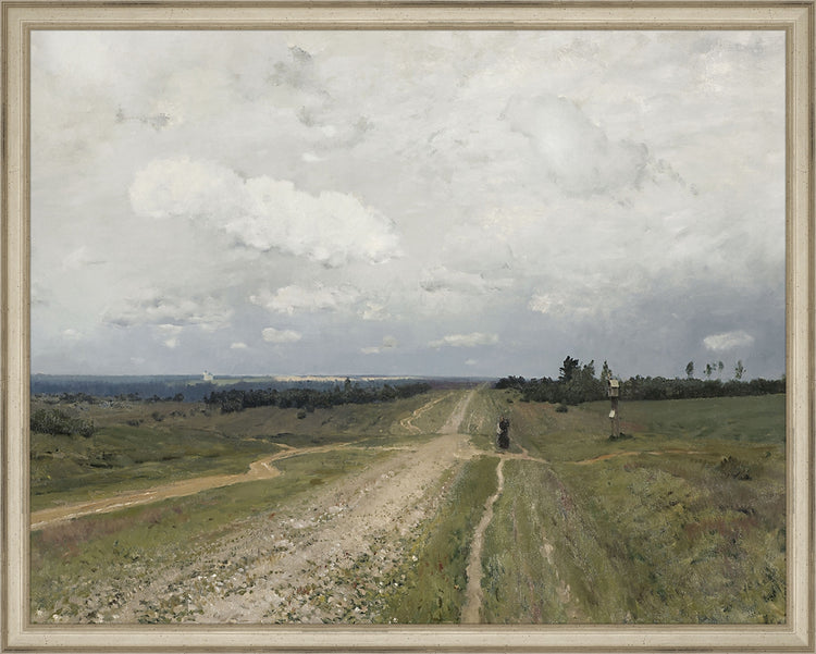 Framed Field Route. Frame: Traditional Silver. Paper: Rag Paper. Art Size: 15x19. Final Size: 16'' X 20''