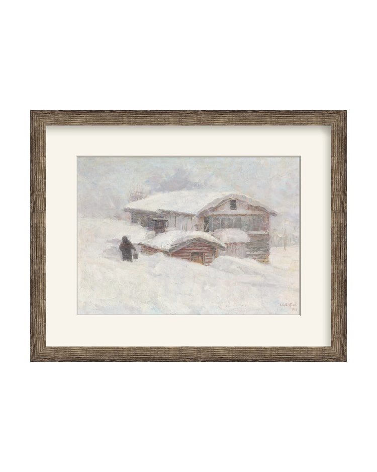 Framed - Driftwood Oak - Warm White Mat / 21.25 x 16.94 / Rag Paper