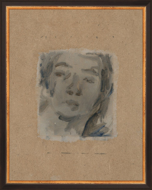 Framed Bemused. Frame: Traditional Black and Gold. Paper: Rag Paper. Art Size: 14x11. Final Size: 15'' X 12''