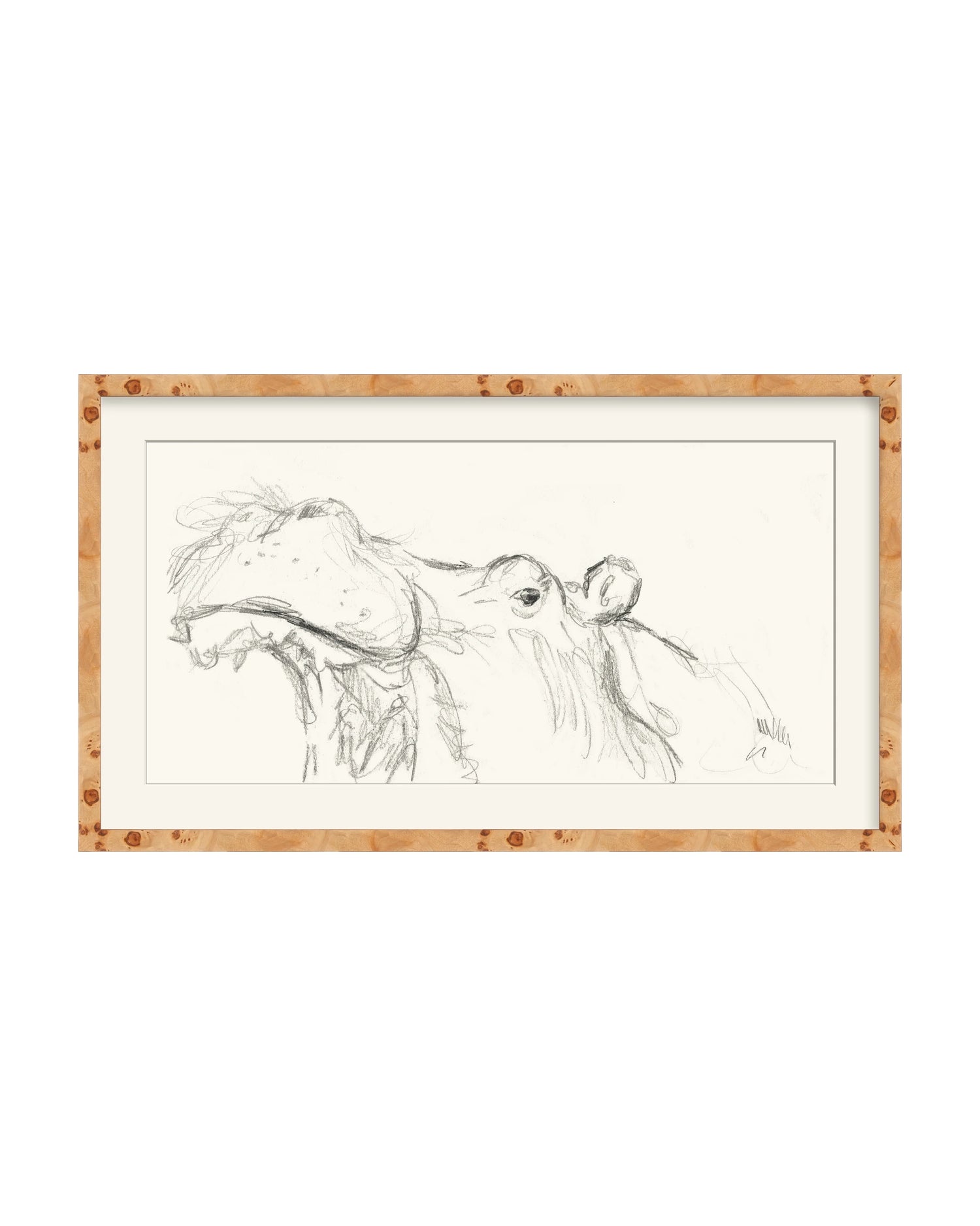 Framed - Natural Burlwood - Rag - Warm White Mat / 28.75 x 16.75