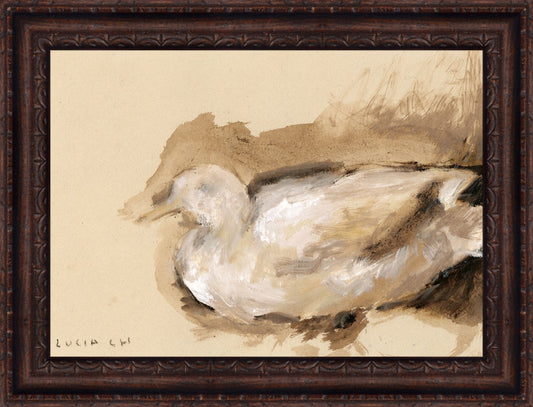 Framed Secret Pond. Frame: Florence Walnut. Paper: Rag Paper. Art Size: 10x14. Final Size: 12'' X 16''