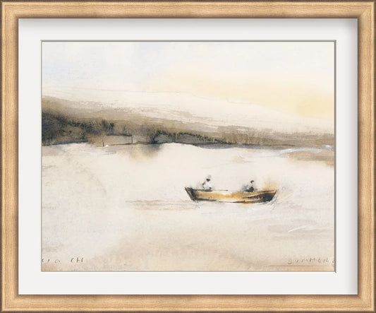 Boat at Dusk - Custom Framed Print with Mat