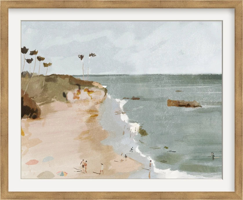 Neutral Beach Landscape - Custom Framed Print with Mat