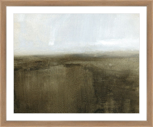 Framed Abstract Landscape. Frame: Coffee. Paper: Rag Paper. Art Size: 12x15. Final Size: 15'' X 18''