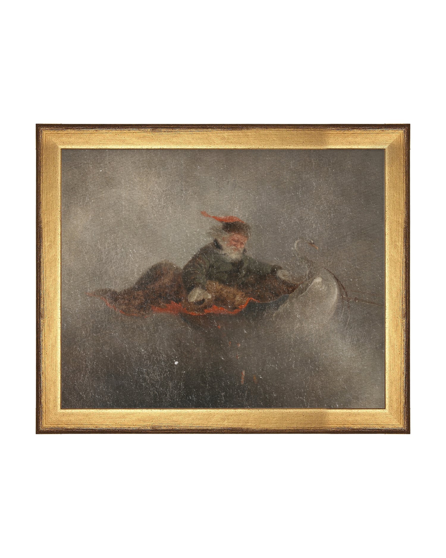 Framed - Antique Gold and Umber - No Mounting / 11.5 x 9.5 / Stretched Canvas