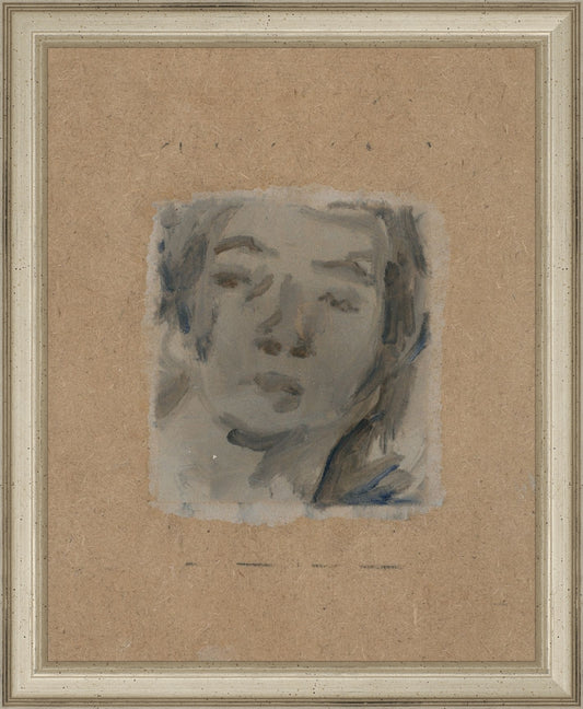 Framed Bemused. Frame: Traditional Silver. Paper: Rag Paper. Art Size: 10x8. Final Size: 11'' X 9''