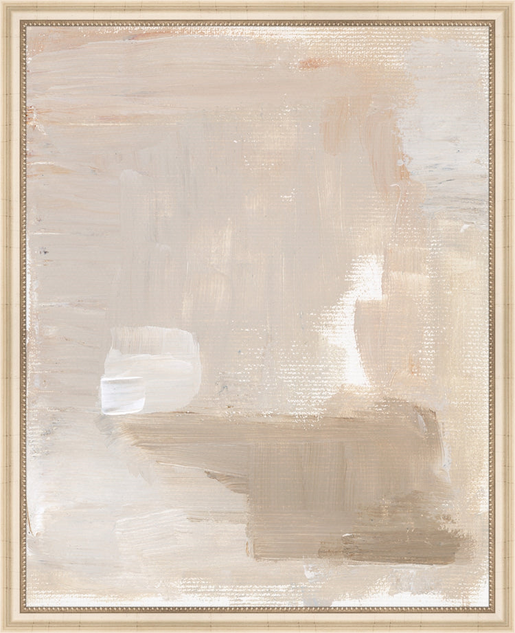 Framed Abstract Blush. Frame: Ivory Beaded. Paper: Rag Paper. Art Size: 20x16. Final Size: 21'' X 17''