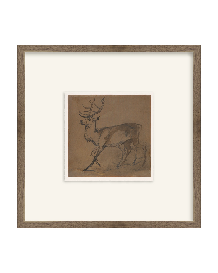 Framed - Matte Walnut - Rag - Warm White Mat / 16.5 x 16.5