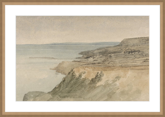 Framed Cliff. Frame: Bevel Sand. Paper: Smooth Paper. Art Size: 11x17. Final Size: 14'' X 20''
