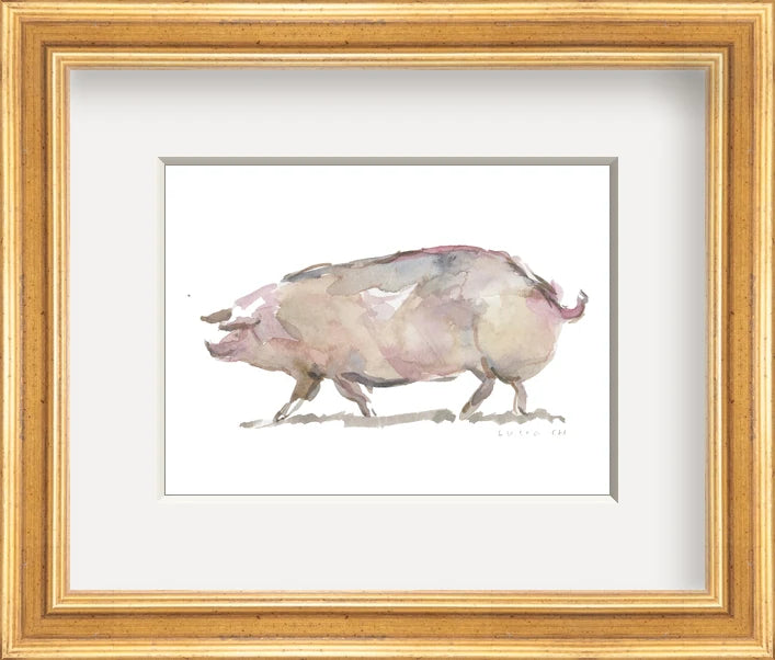 Pig - Custom Framed Print with Mat