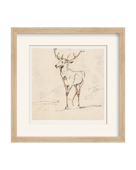 Framed - Matte Oak - Warm White Mat / 14.38 x 14.5 / Rag