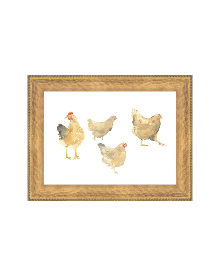 Watercolor Hens
