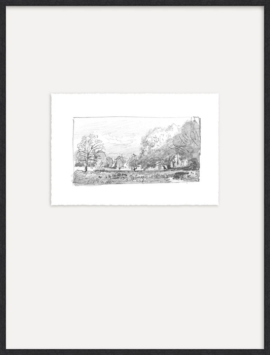 Charcoal Trees 1 - Custom Framed Print with Mat