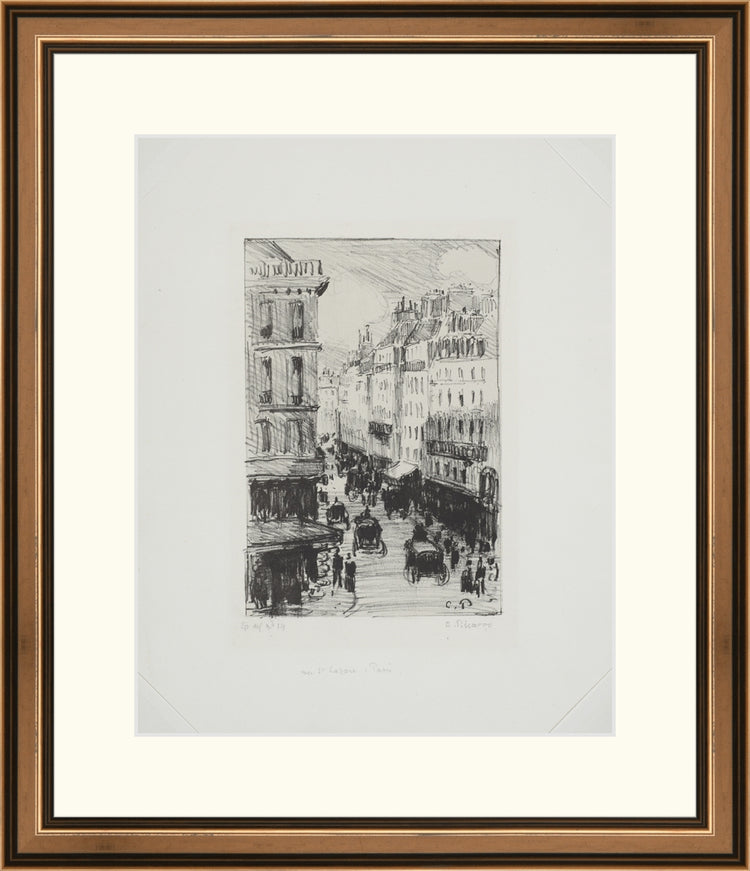 Framed Paris Streets. Frame: Traditional Bronze. Paper: Rag Paper. Art Size: 10x8. Final Size: 14'' X 12''